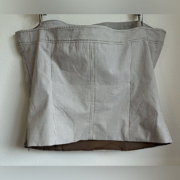 ZARA~‎ Women’s Pinstriped Edgy Corset Tube Top Tan and White Striped Size XXL - Picture 5 of 10